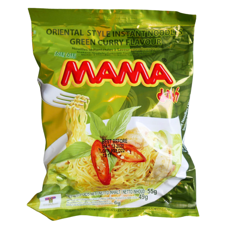 Мама Мгновенные Лапша - Зеленое Карри, 55 г