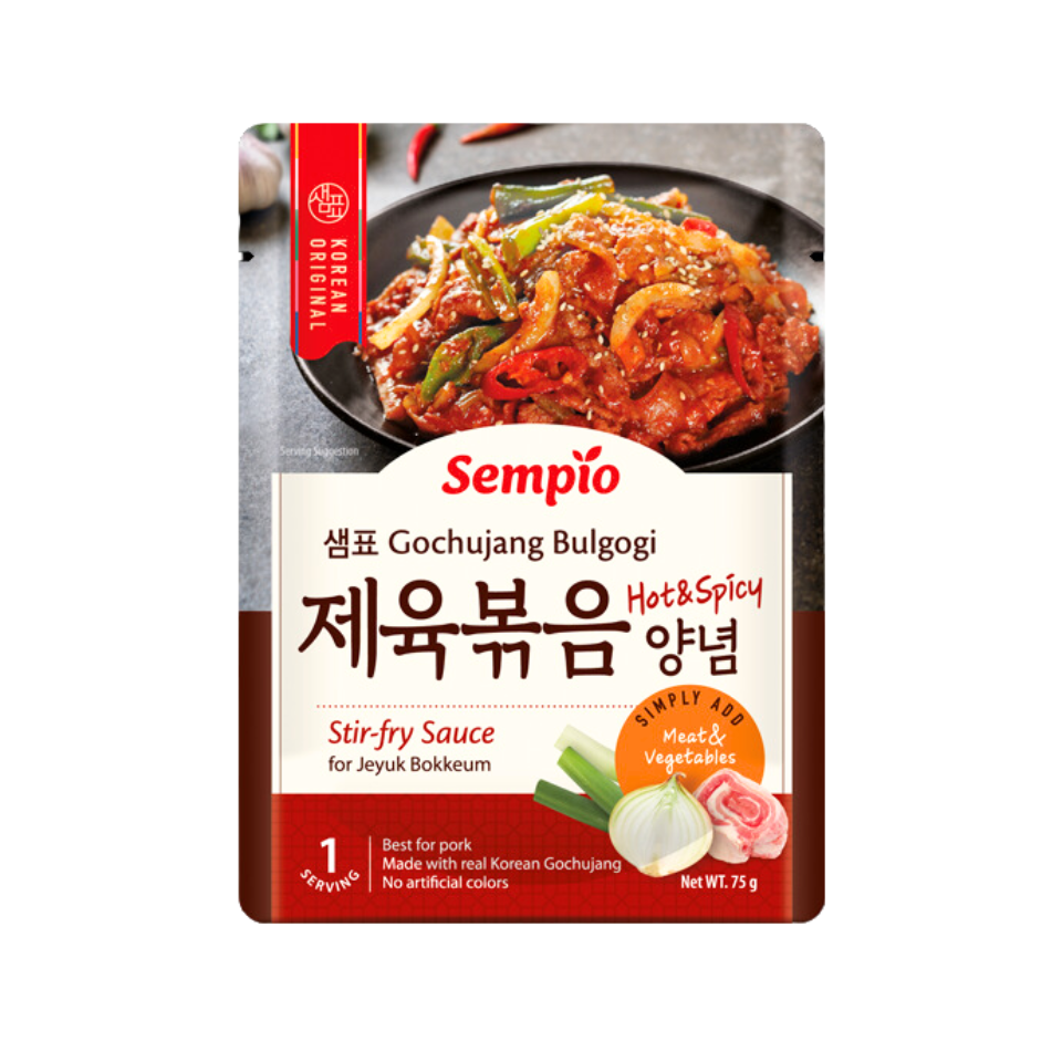 Sempio Woksås för JeyukBokkeum (Kryddstark stekt fläsk) - Gochujang Bulgogi-smak, 75g
