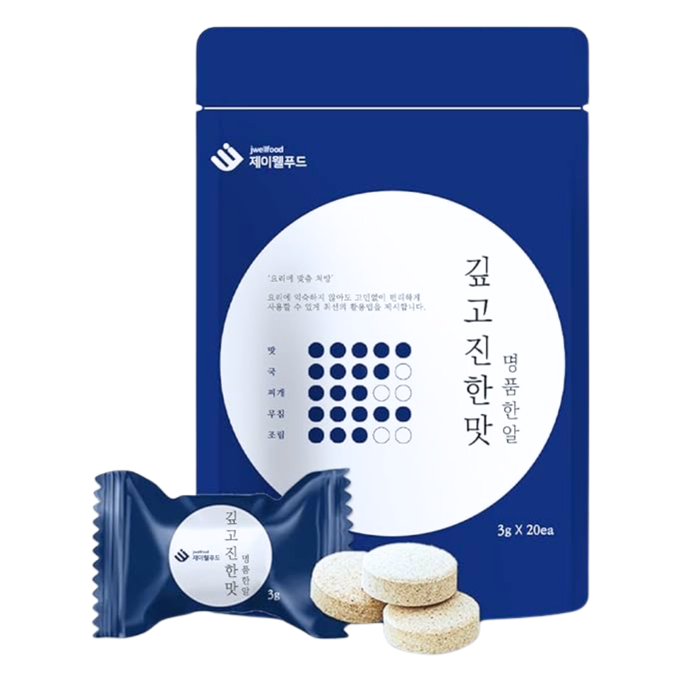 Jwellfood Korean Spices Mix Broth Stock Masterpiece Tablet – Seafood (3g x 20), 60g