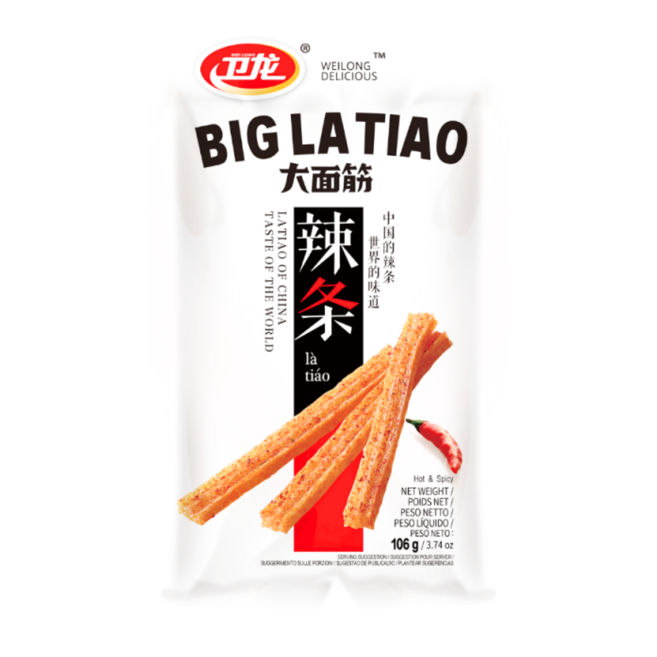 Weilong Hot & Spicy Stick Snack (Latiao) - Big La Tiao, 106g