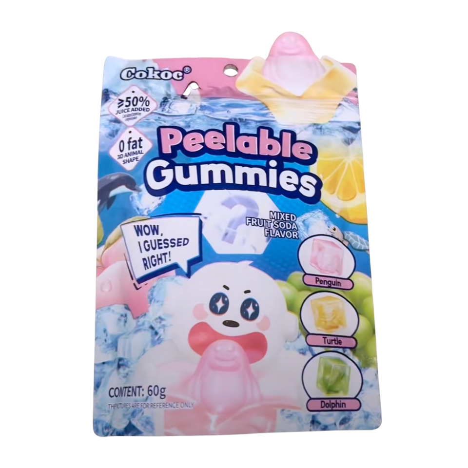 Cokoc Peeling Mīkstās konfektes - Augļu soda maisījums, 60g