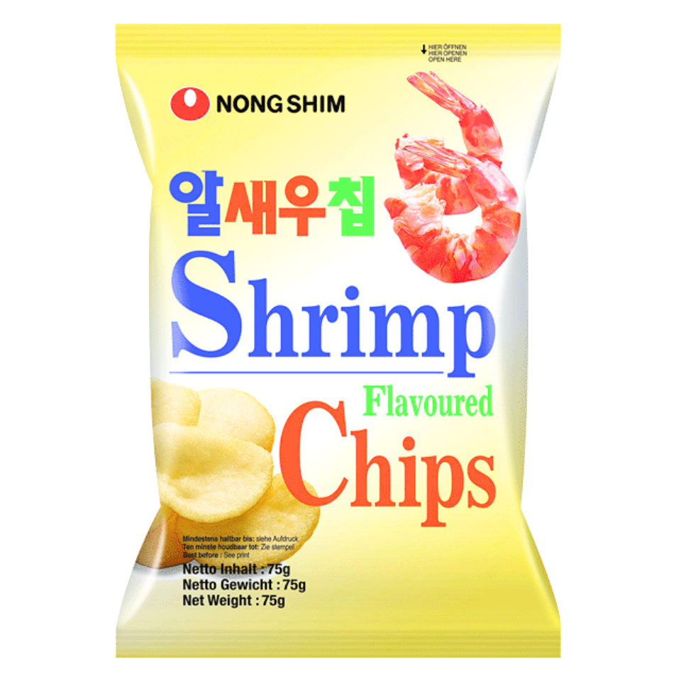 Чипсы с вкусом креветочного мяса Nongshim, 75 г