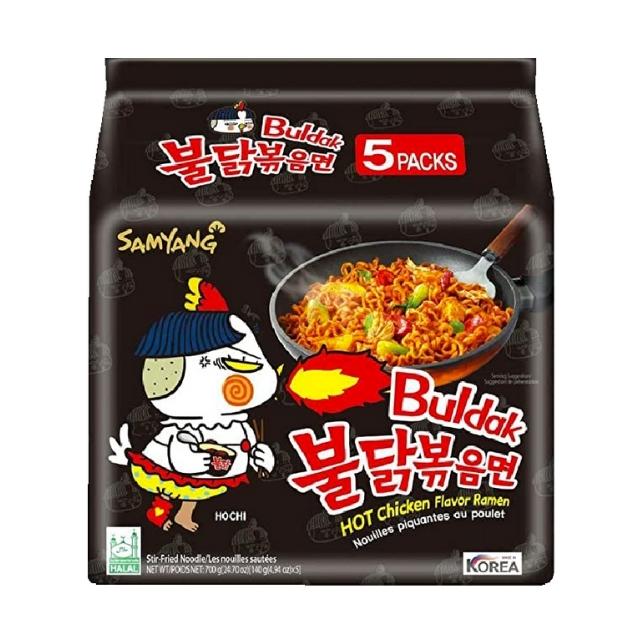 SamYang Buldak Hot Chicken Flavor Ramen; Original Spicy Flavor; 5 Packs of  Noodles 