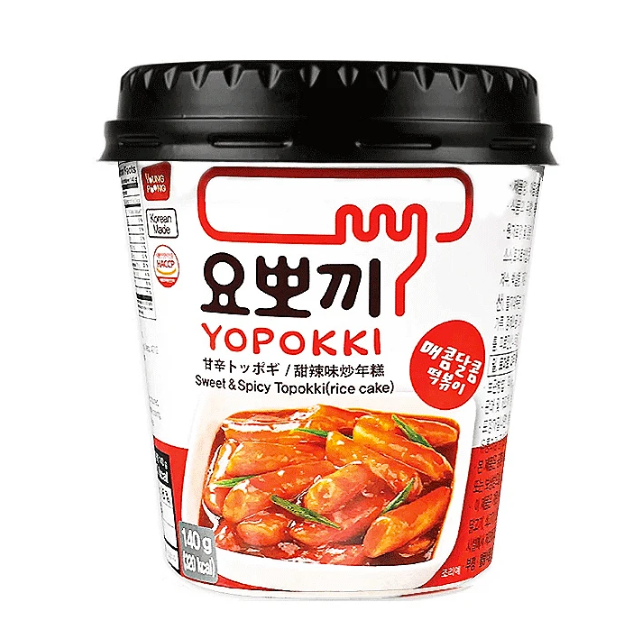 Salds un ass Topokki (Korejas ātrās pagatavošanas rīsu kūkas), 140g