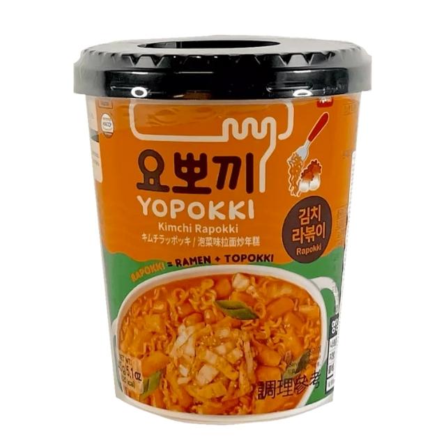 Yopokki rīsu kūka un ramenu krūze (Rappokki) - Kimči garša, 145g