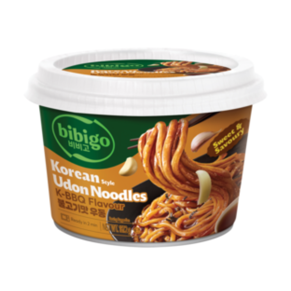BIBIGO Korean Style Udon Noodles - K-BBQ Flavour, 187.2g