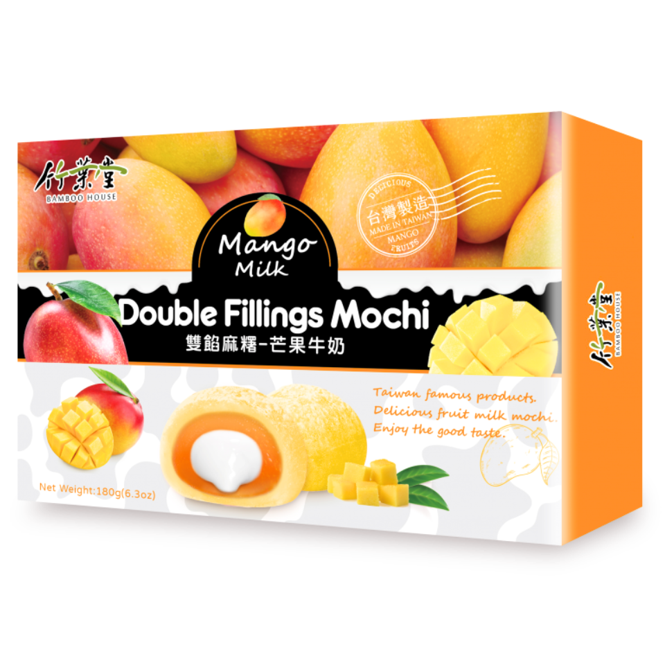 Bamboo House Double Filling Mochi - Mango & Milk, 180g