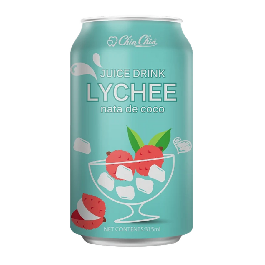 Chin Chin Lychee Drink with Nata de Coco, 315ml