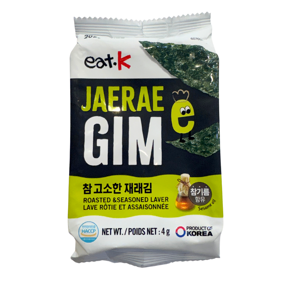 EAT.K Korean Roasted Seaweed Snack Jaerea Gim,4g