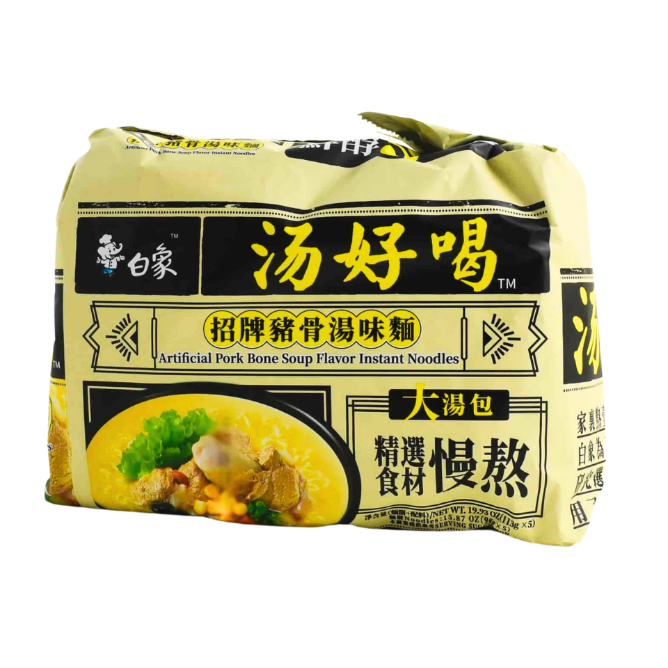 BaiXiang Instant Noodle - Pork Bone Soup Flavour, 565g(113g x 5)