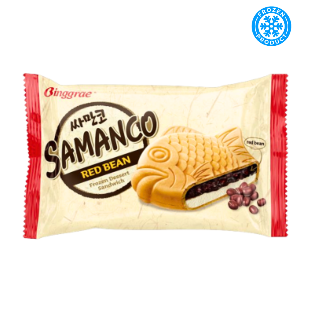 [Frozen] BINGGRAE Samanco Red Bean Ice Cream Sandwich, 96.7g