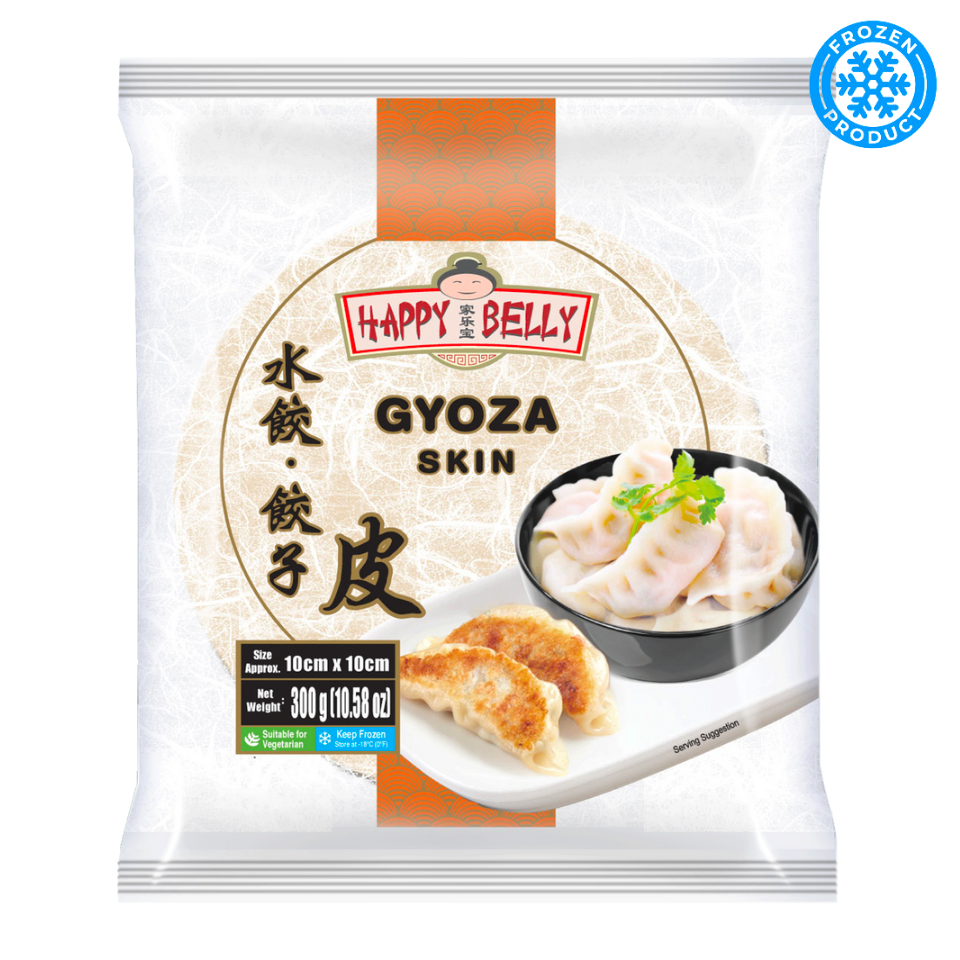 [Frozen] Happy Belly Dumpling Wrapper (Gyoza Skin, 10x10cm, 38pcs), 300g