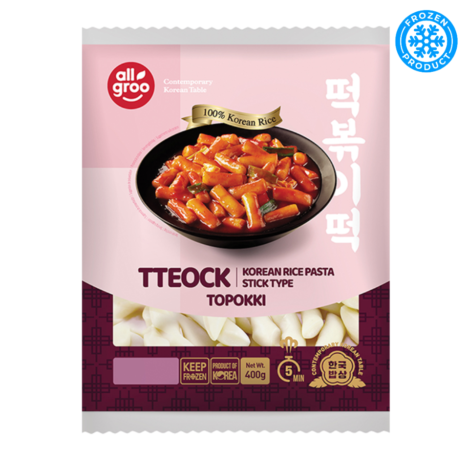 [Saldēti] Korejas Allgroo rīsu kūku nūjiņas Topokki / Tteokbokki, 400g