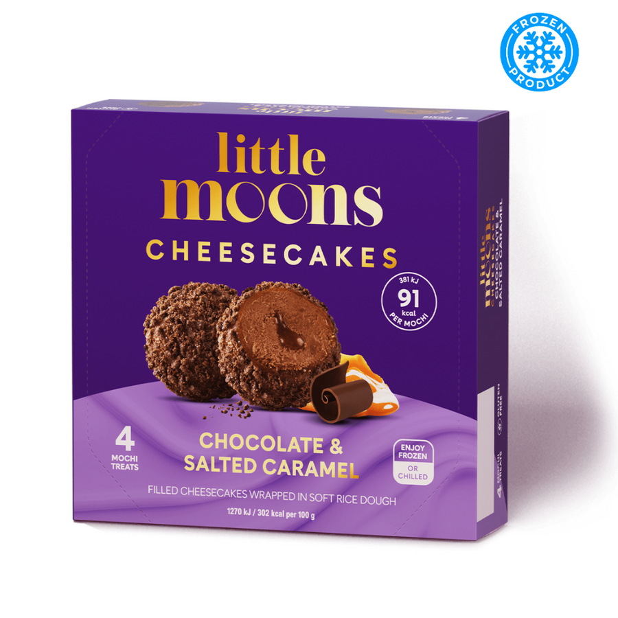 [Frozen] Little Moons Mochi Ice Chocolate & Salted Caramel Cheese Cake, 4x30g