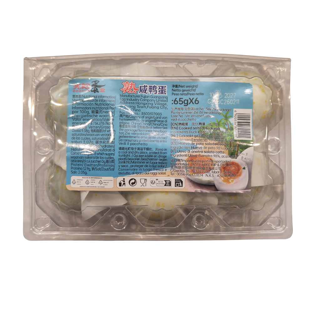 GY Cooked Salted Duck Eggs, 390g (6pcs x 65g)