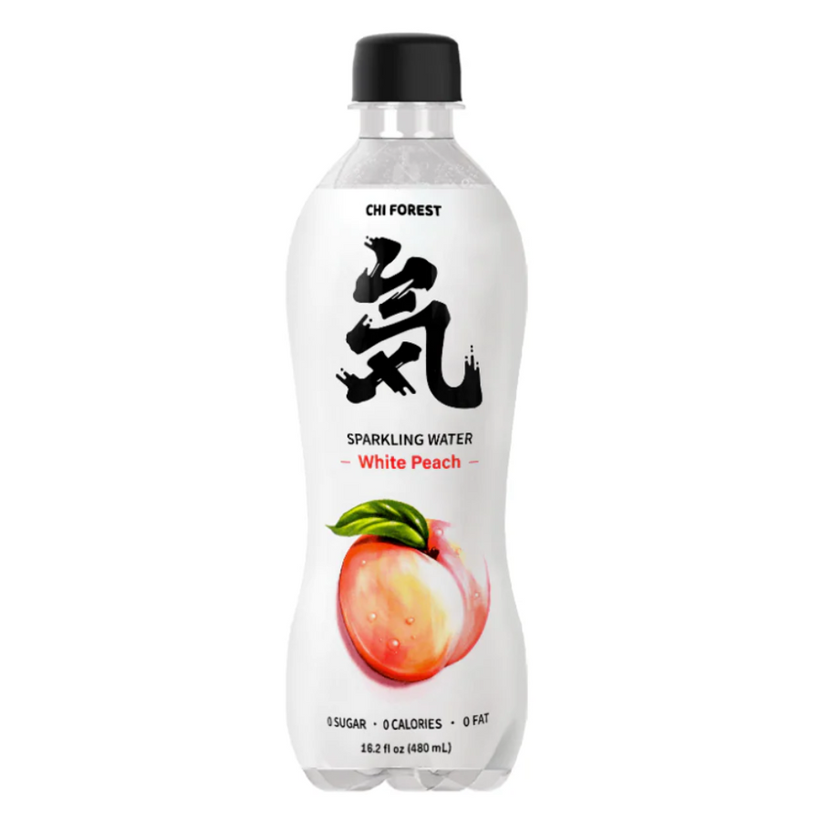 Genki Forest Sparkling Water - White Peach Flavoured, 480ml