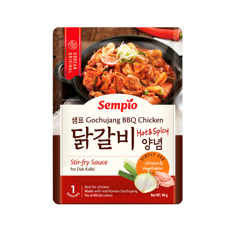 Sempio Stir-Fry Sauce for DakGalbi(Korean-style Spicy Stir-fried Chicken) - Gochujang BBQ Chicken Flavour, 90g