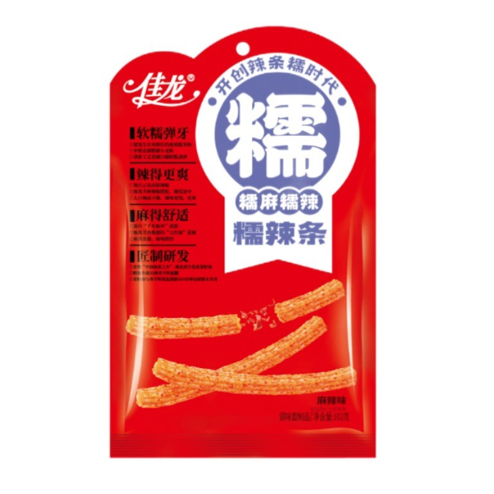 JIALONG Hot and Spicy Flavour Strips (Latiao), 102g