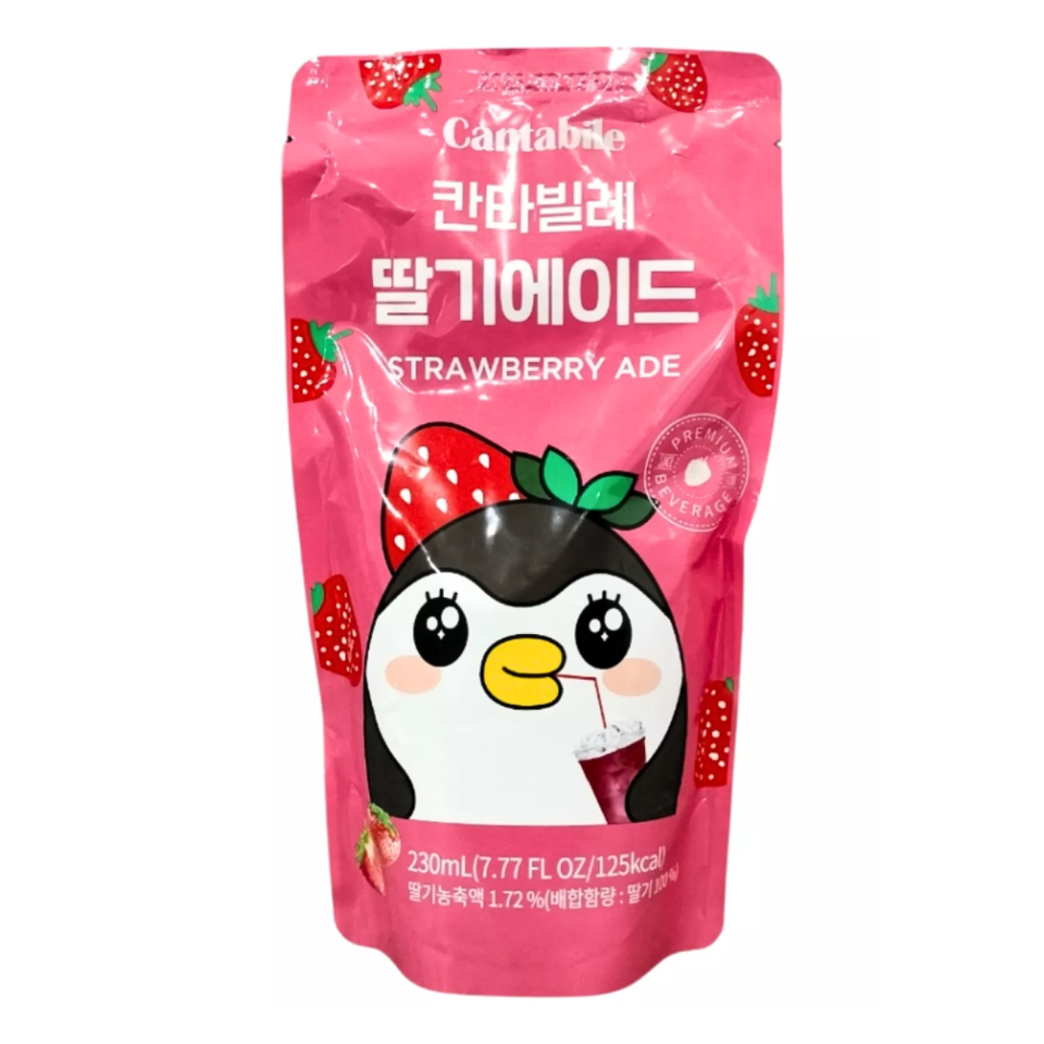 Korean Cantabile Strawberry Flavoured Ade Drink, 230ml
