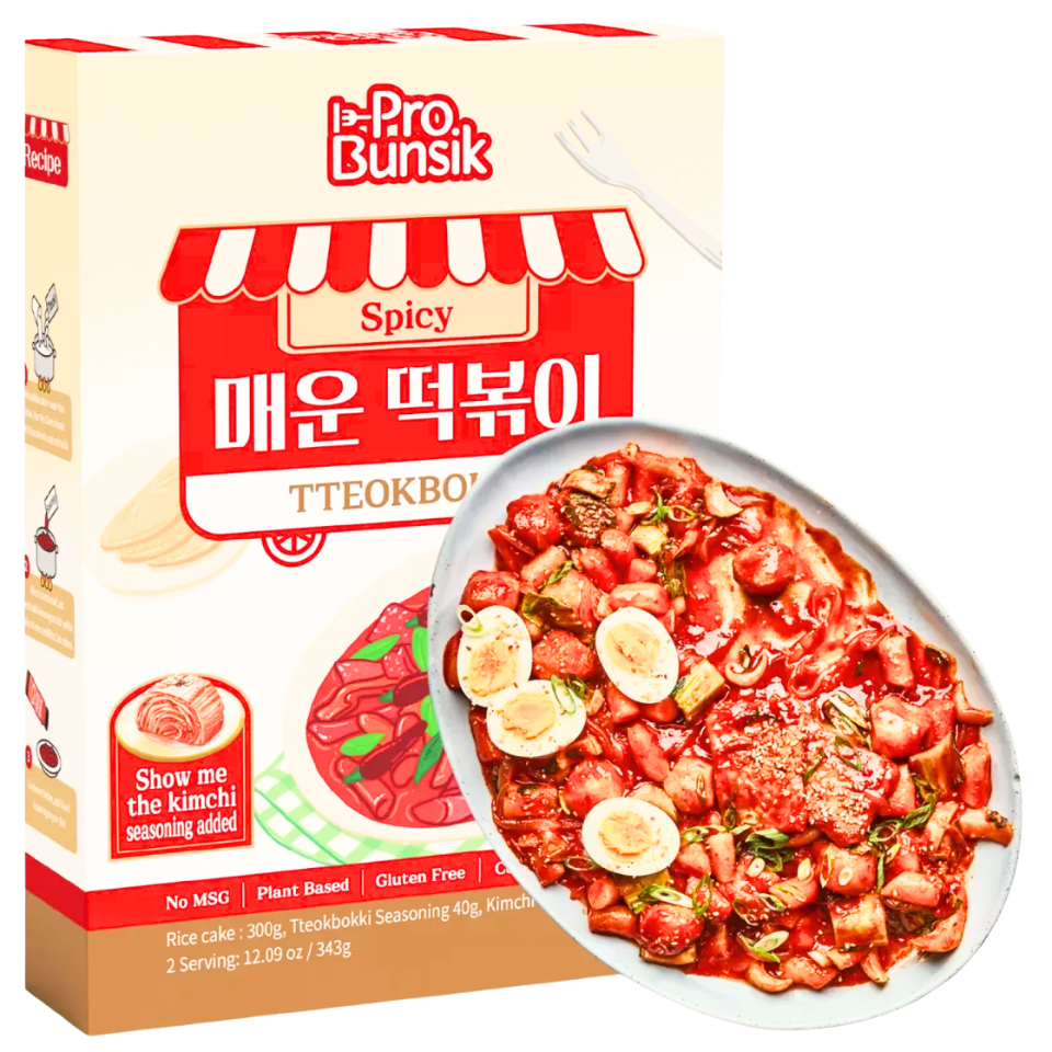 Korean Pro-Bunsik Tteokbokki Kit (2 Servings) - Spicy, 343g