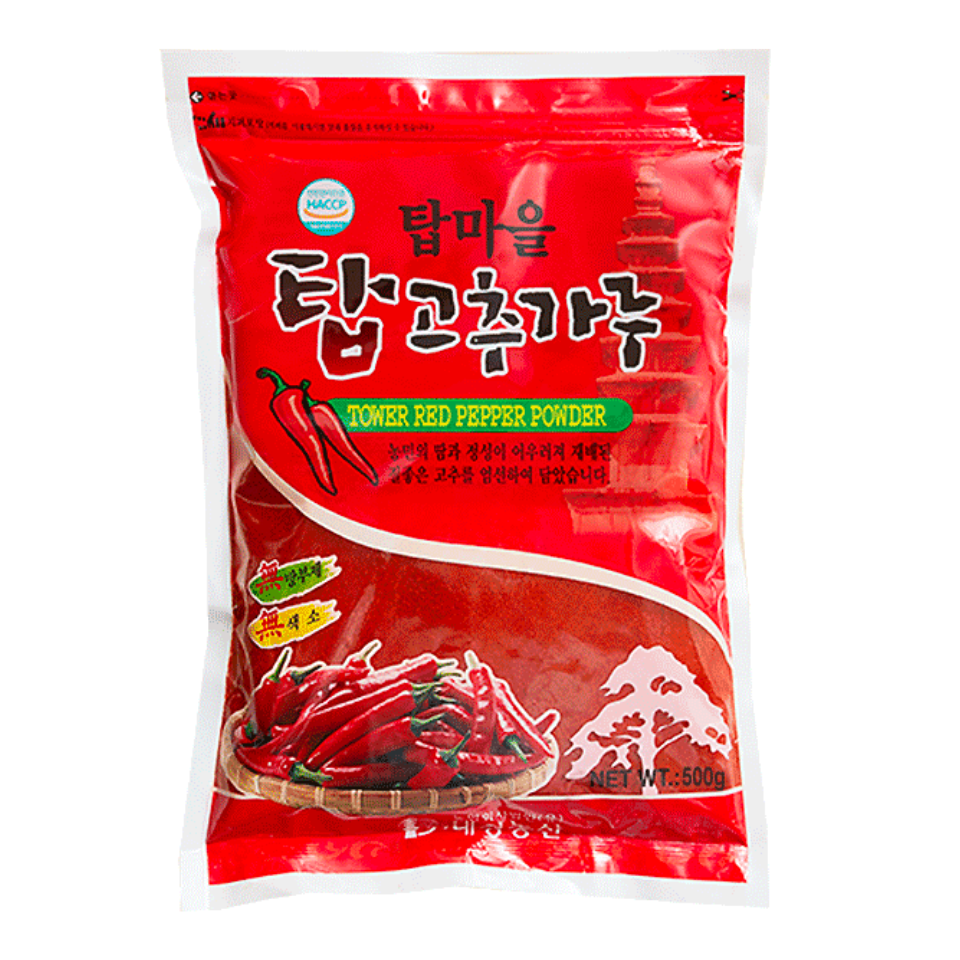 Korean Tower sarkano piparu pulveris (Gochugaru) - smalks, 500g