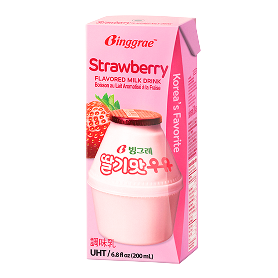 Korean Binggrae Strawberry Milk, 200ml