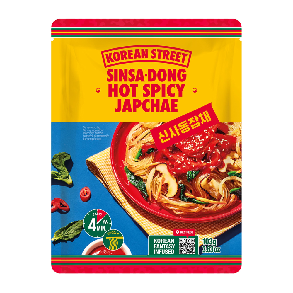 Korean Glass Noodles with Seasoning Souce - Hot-Spicy Flavour, 103g