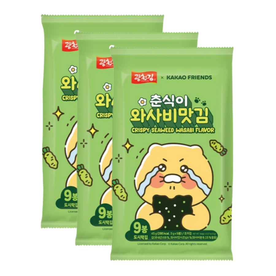 Kwangcheon Kakao Friends Crispy Seaweed Snack, 5gx3