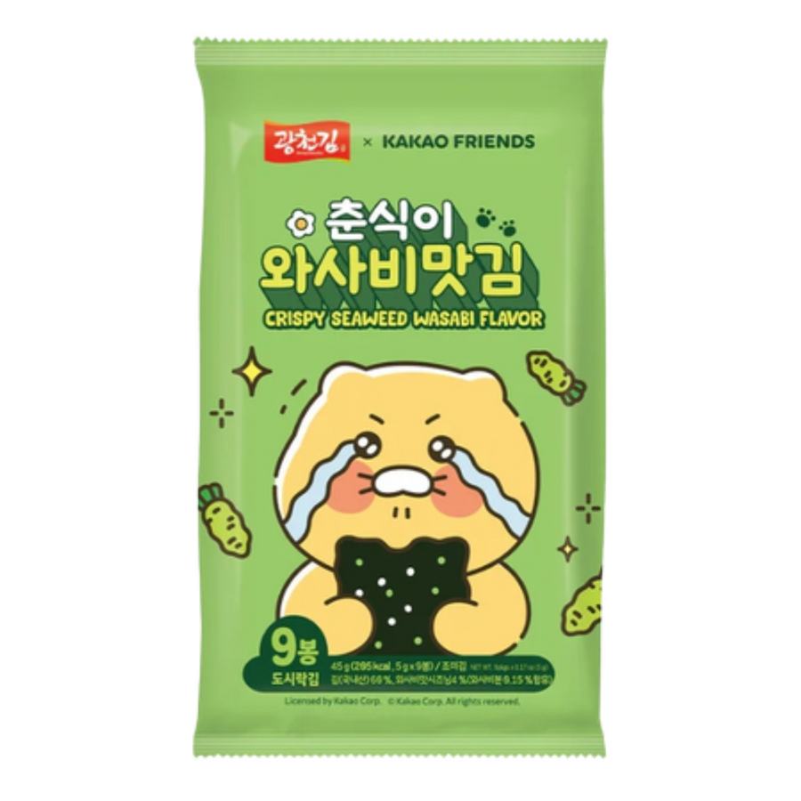 Kwangcheon Kakao Friends Korean-Style Seaweed Snack - Wasabi, 5g