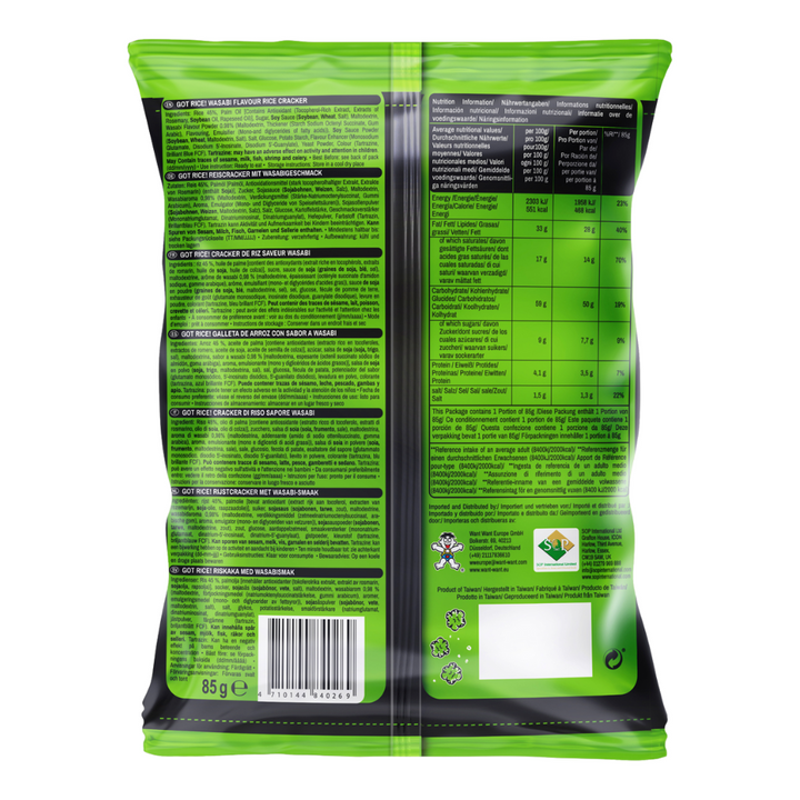 Want Want ryžių traškučiai - Wasabi skonis, 85 g