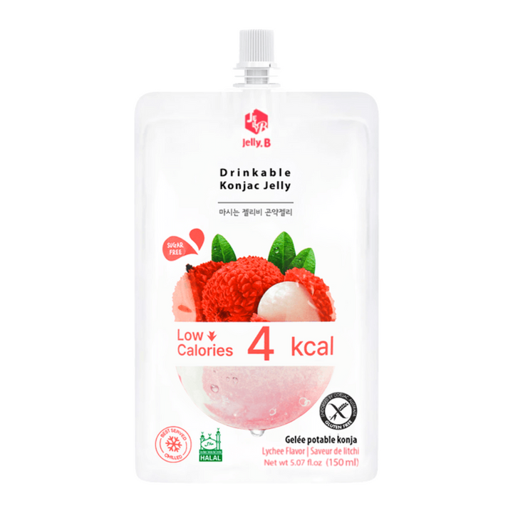 Jelly.B Konjac Jelly - 4 Kcal Lychee Flavour, 150ml