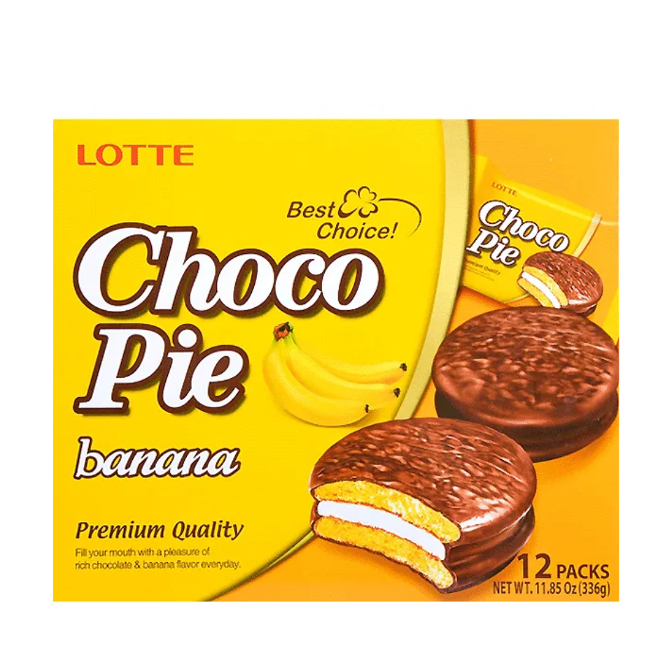 Шоколадный кекс Lotte - Банановый, 12x28g