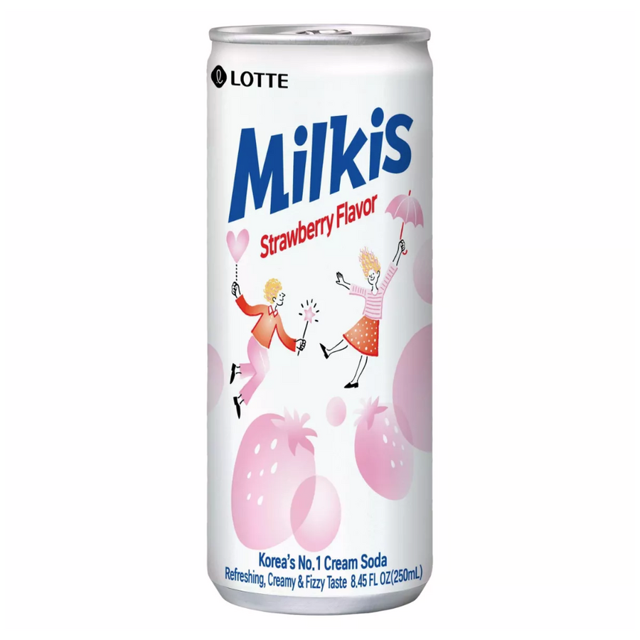 Lotte Milkis Soft Drink - Strawberry, 250ml - EE