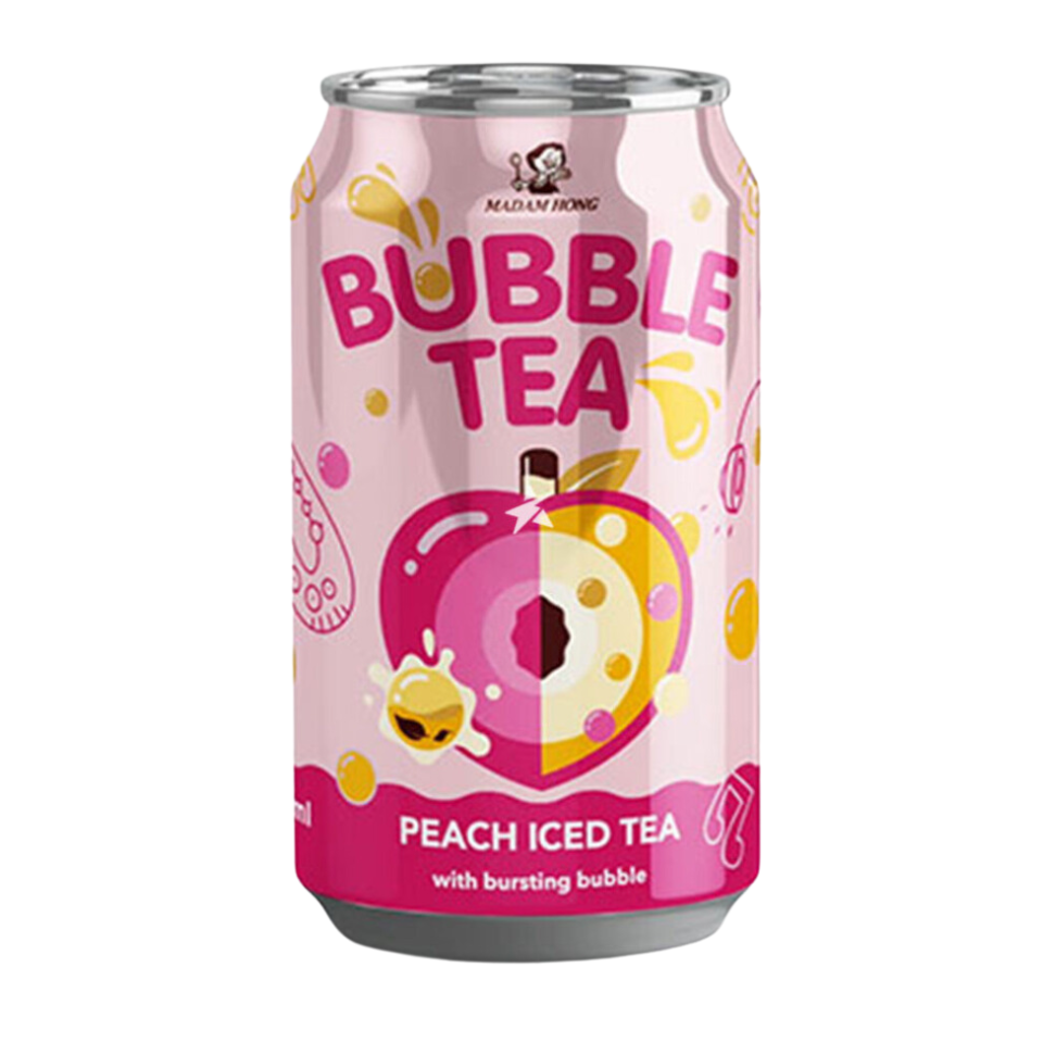 Madam Hong Bubble Tea - Peach Flavor, 320ml
