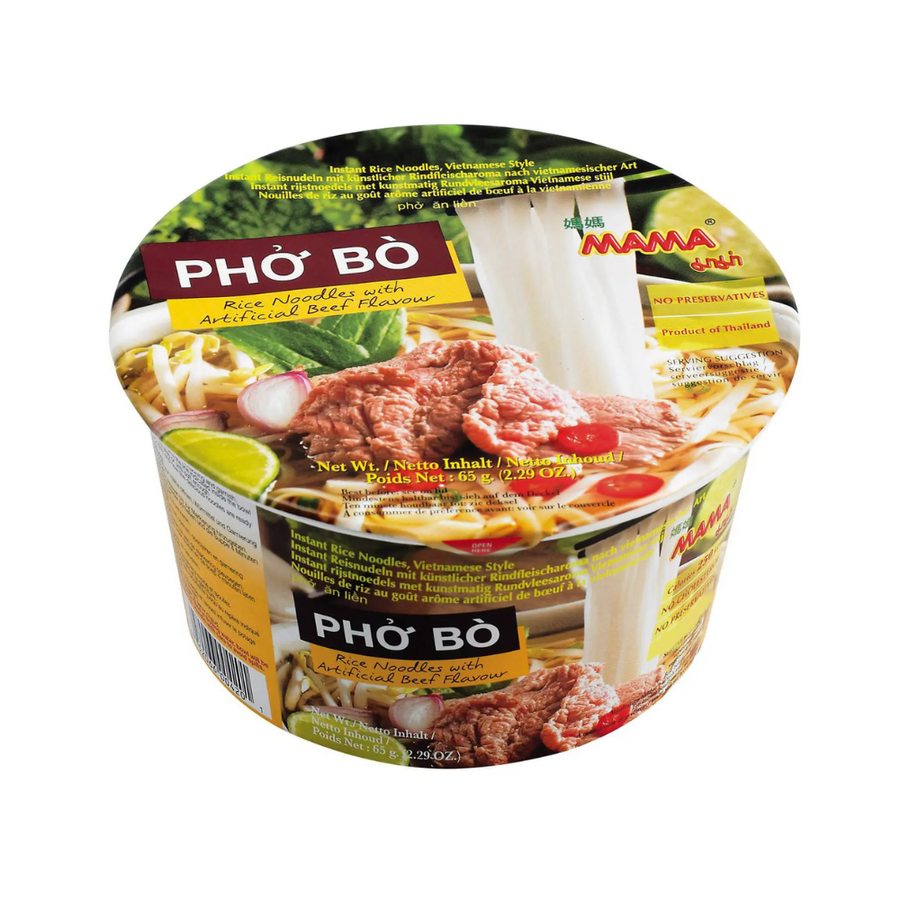 MAMA Instant Rice Noodles - Beef Pho Bo (Bowl), 65g