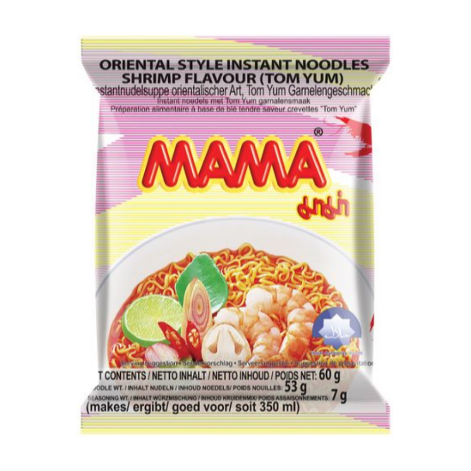 Лапша быстрого приготовления Mama - Том Ям (креветки), 60 г