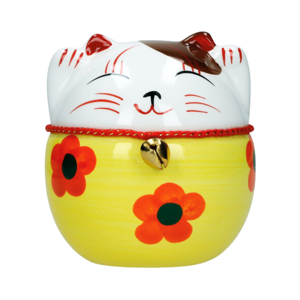 Plutus Cat Ceramic - Hand-Painted, Yellow