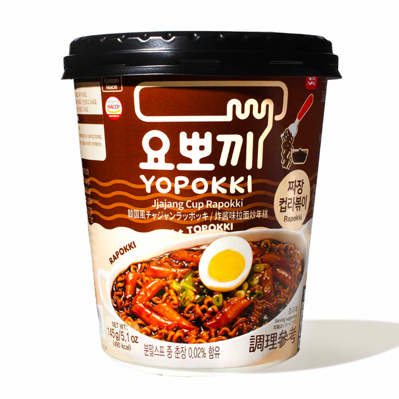 Yopokki Ricecake & Ramen Cup (Rappokki) – Jjajang, 145g