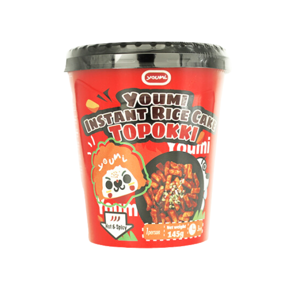 Youmi Instant Rice Cake Cup - Topokki Hot and Spicy Flavour, 145g