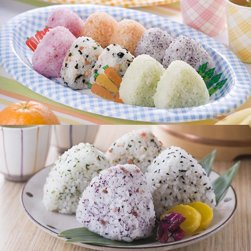 Kolmnurkne Onigiri Vorm - 1 Suur, 1 Väike ja 1 Riisilusikas