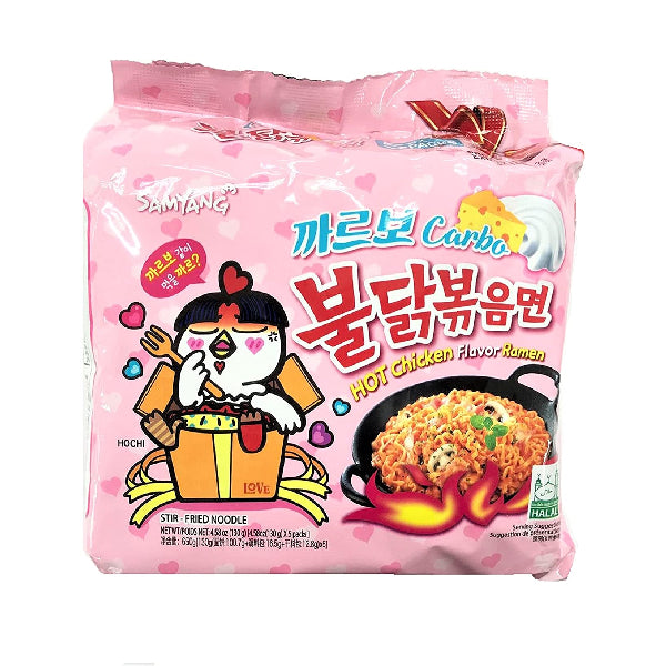 韩国三养超辣火鸡面（少女粉奶油味）5连包 145g*5