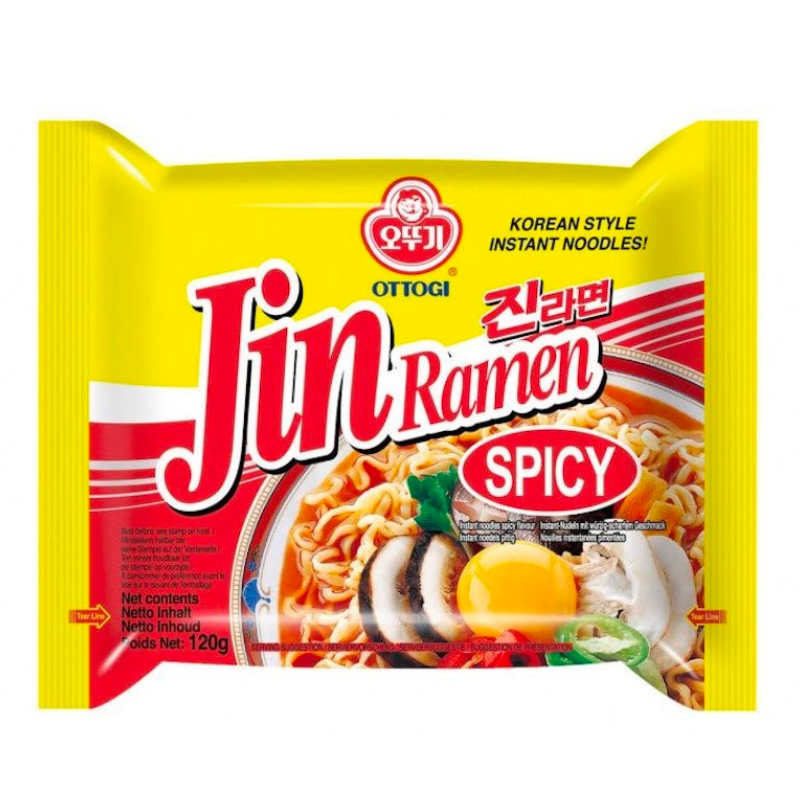 Корейская лапша быстрого приготовления Ottogi - Jin Ramen Spicy, 120 г