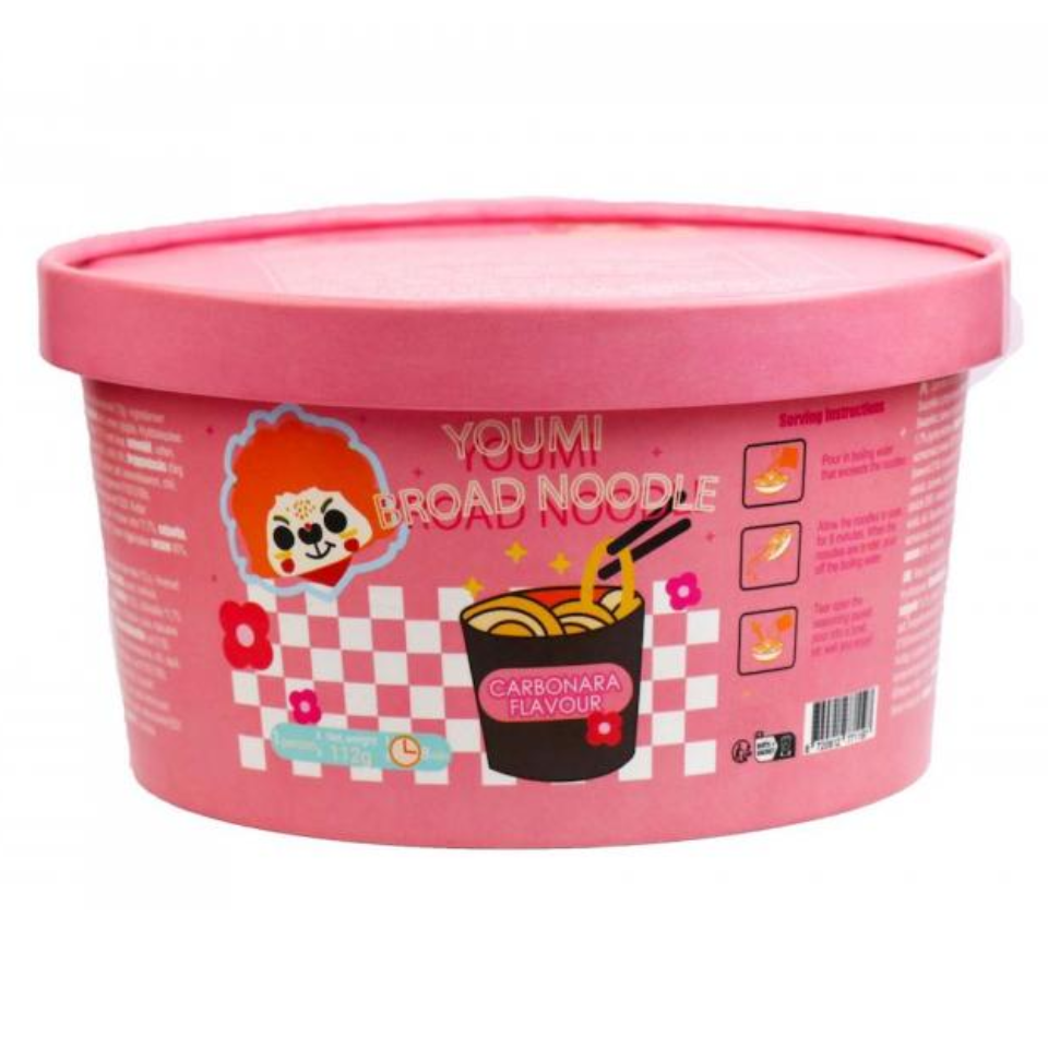 Youmi Instant Broad Cup Noodle - Creamy Carbo, 112g