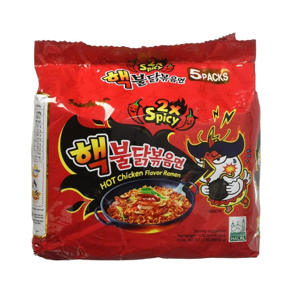 [10% СКИДКА] Рамен Samyang Hot Chicken Flavor (2x Spicy) - 5 упаковок, 140 г * 5