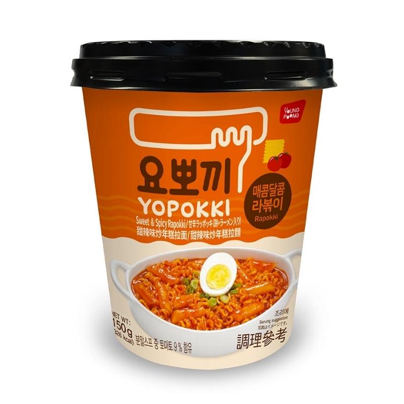 Yopokki Rice Cake & Ramen Cup (Rappokki) - Sweet & Spicy, 145g